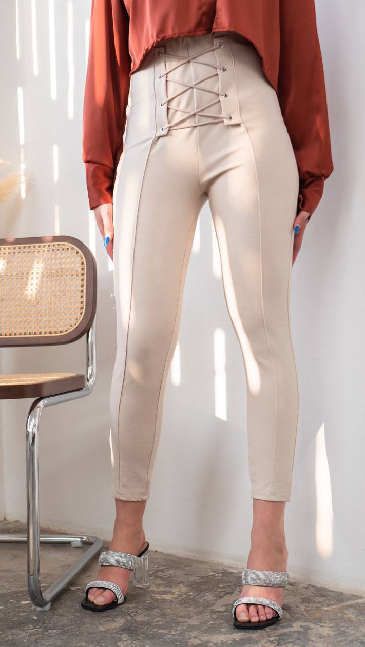 Pantalón Corset con Lazo Frontal – Talla Única 4 colores