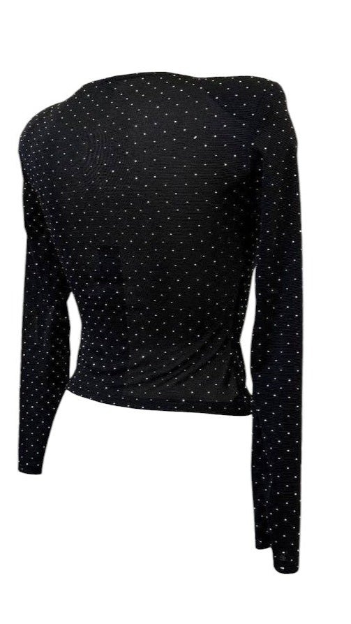 Top Negro de Brillos Cuadrado