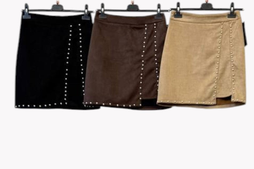 ✨ FALDA CON TACHUELAS LATERALES · 3 COLORES · TALLAS S, M, L