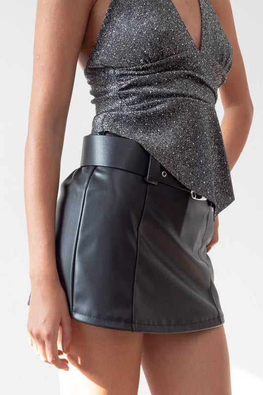 ✨ Top Jersey Brillante Asimétrico · Talla Única (S-M)