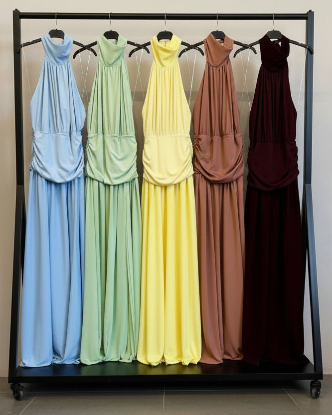 Vestido Halter Escultural · 5 colores