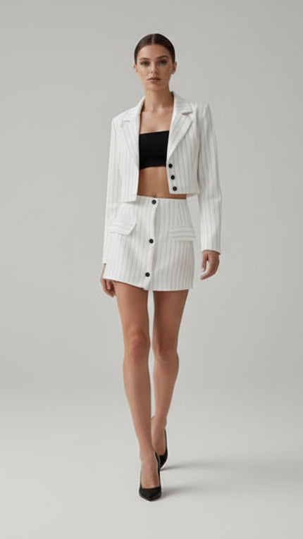 Conjunto Blazer Cropped & Falda · 2 colores