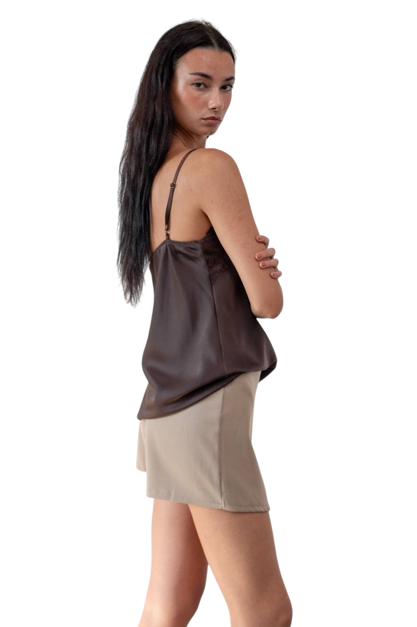 T-shirt lingerie en soie douce, 2 couleurs