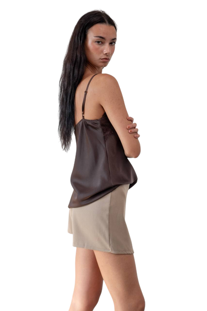 T-shirt lingerie en soie douce, 2 couleurs