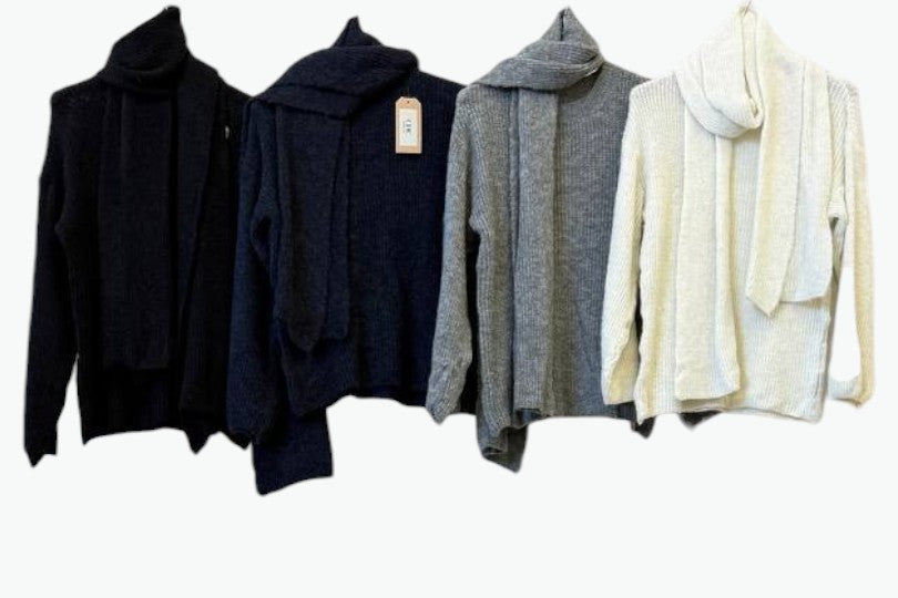 🐑 Jersey de lana con bufanda de lana · Modelo G6 "Nevada"