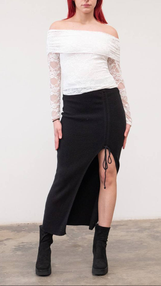 Camiseta Encaje Off Shoulder – Talla Única (S a M)