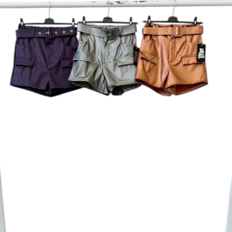 Short Polipiel con Cinturón – Talla Única (S a M)