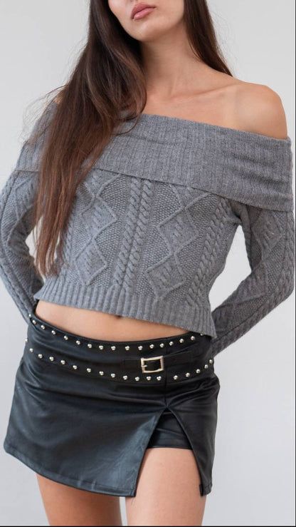 Jersey Off Shoulder Knit