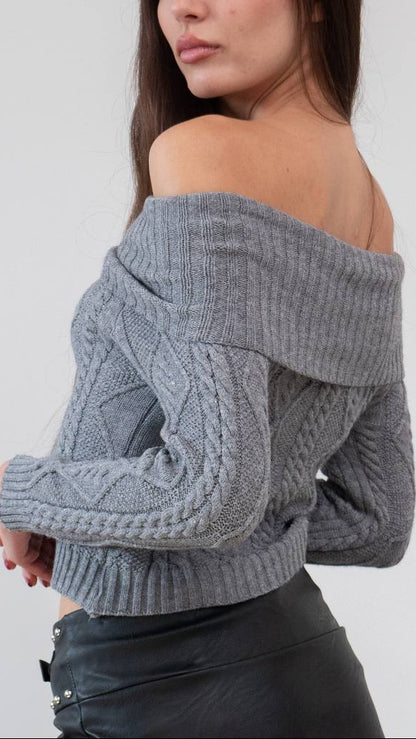 Jersey Off Shoulder Knit