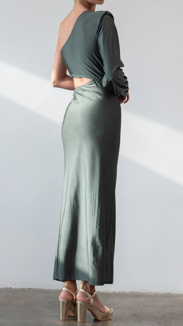 Ensemble asymétrique en maille satinée