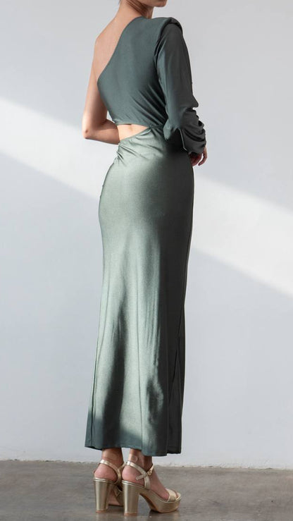 Ensemble asymétrique en maille satinée