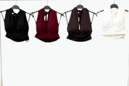 Top Halter Nudo Satén · 4 colores