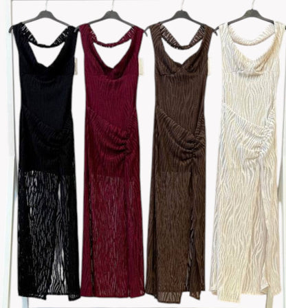 Robe longue Velvet Waves · 4 couleurs ✨