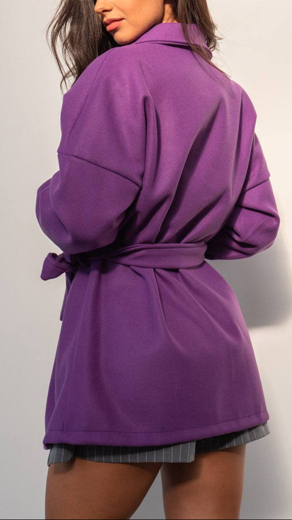 💜 Chaqueta con Cinturón Tipo Sobrecamisa · 2 Colores 🤎