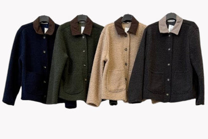 🧥 CHAQUETA EFECTO BORREGUITO CON CUELLO DE PANA · 4 COLORES · TALLA ÚNICA