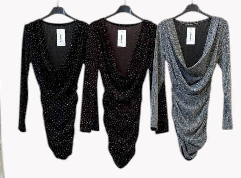 ✨ ROBE MÉTALLISÉE DRAPÉE · 3 COULEURS