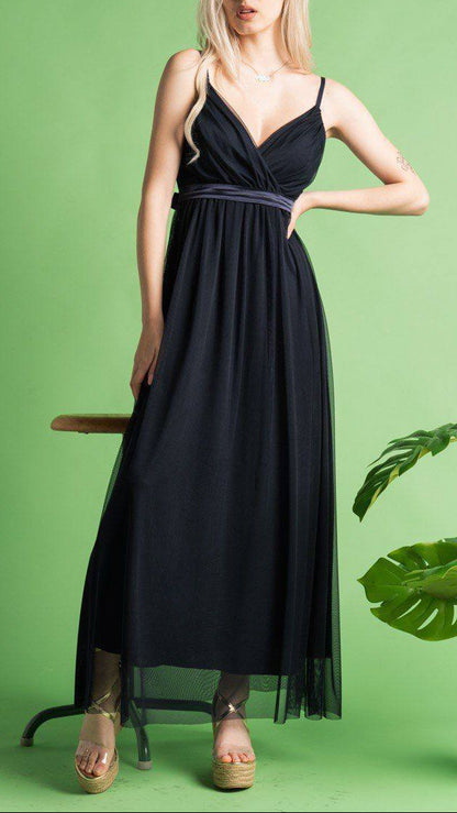 👗 Robe longue portefeuille en tulle · 3 couleurs 👗