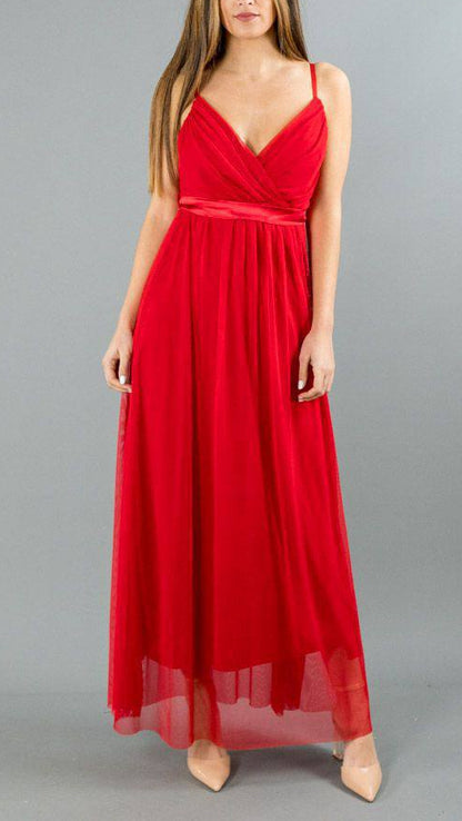 👗 Robe longue portefeuille en tulle · 3 couleurs 👗