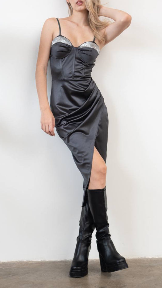 💎 Robe en satin à paillettes · 2 couleurs 💎