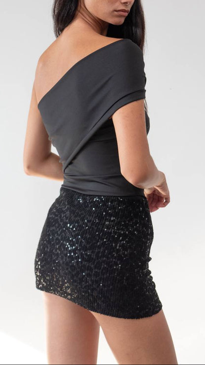 ✨ Body asymétrique avec cerceau doré · 3 couleurs ✨