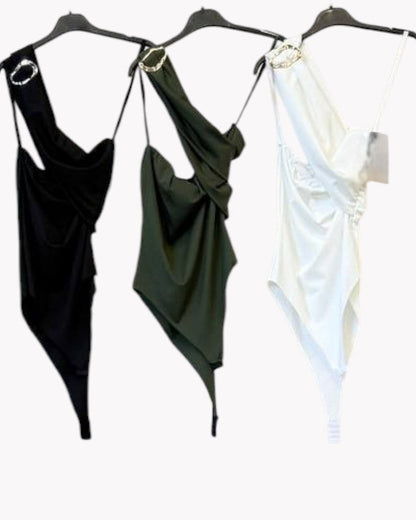 ✨ Body asymétrique avec cerceau doré · 3 couleurs ✨