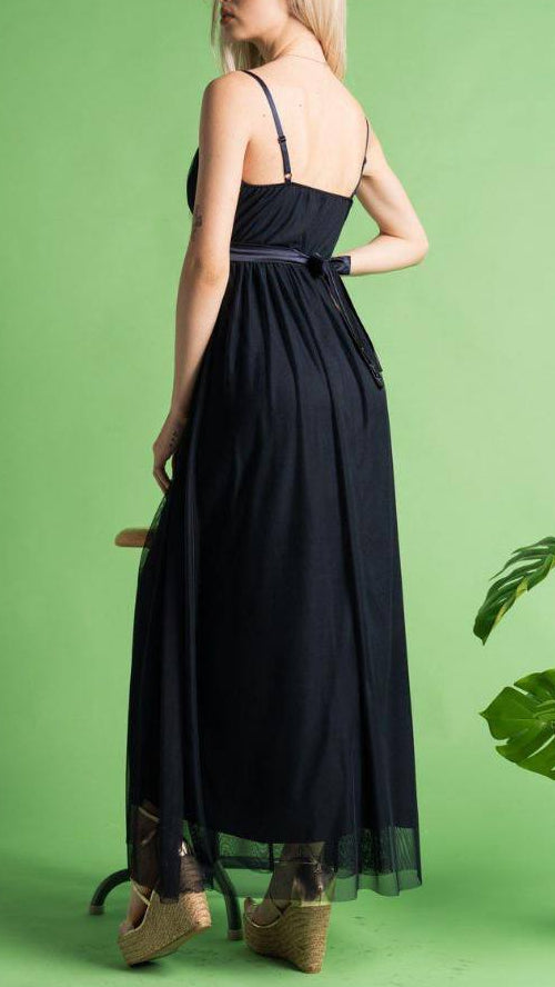 👗 Robe longue portefeuille en tulle · 3 couleurs 👗