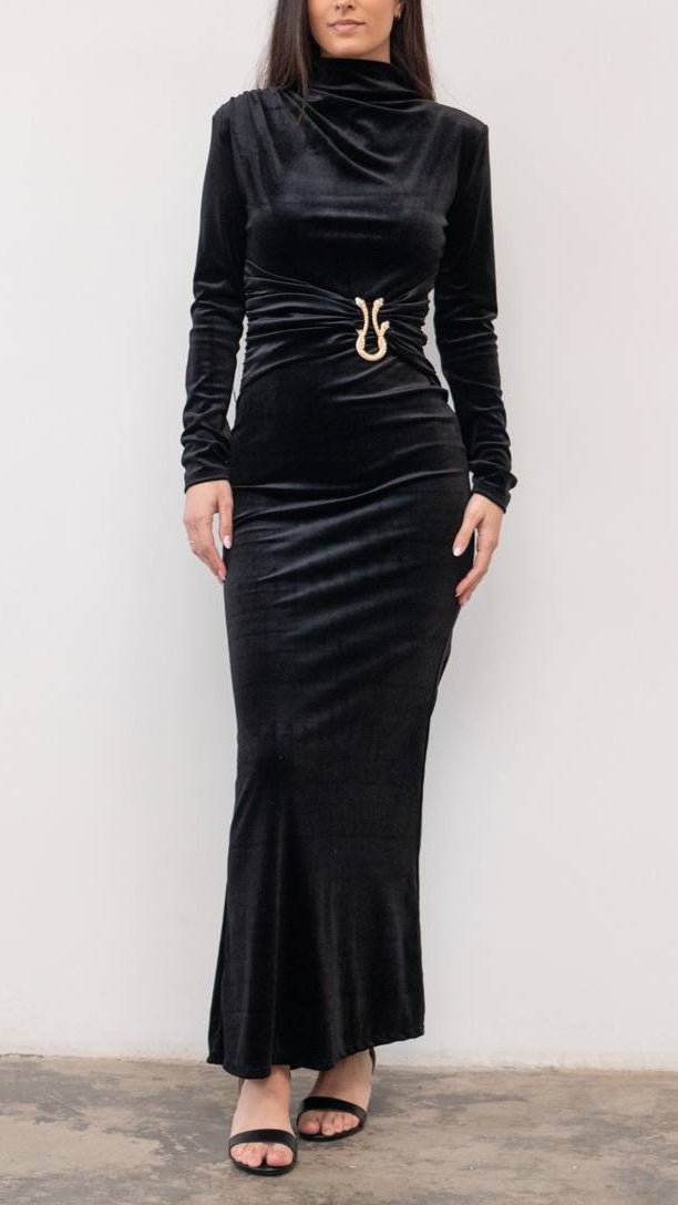 ✨ Vestido Velvet Royal · Hebilla Dorada · 4 Colores ✨