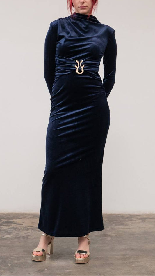 ✨ Vestido Velvet Royal · Hebilla Dorada · 4 Colores ✨