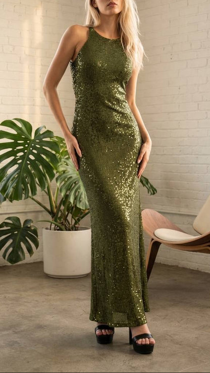 ✨ Vestido Gala Emerald Shine Oliva