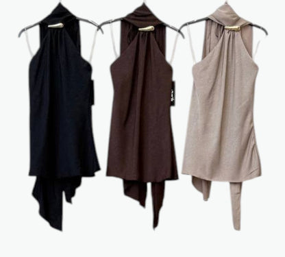 ✨ Top Halter Metal Luxury Flow · 3 Colores