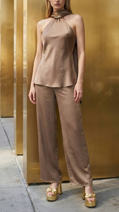 ✨ Top Halter Metal Luxury Flow · 3 Colores