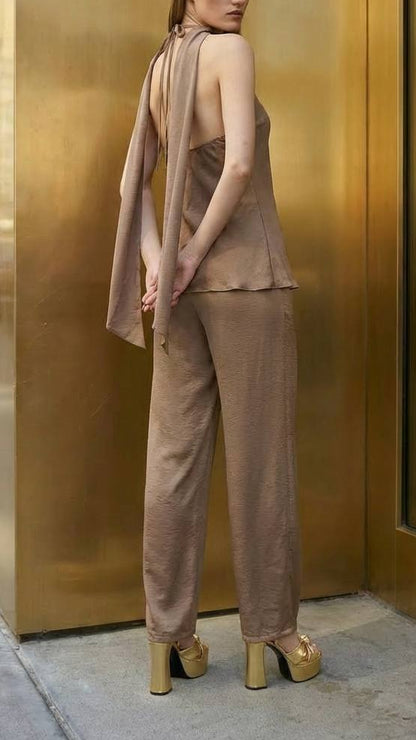 ✨ Top Halter Metal Luxury Flow · 3 Colores