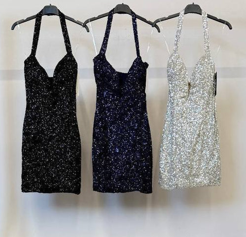 ✨ Vestido Mini Halter Sparkling Night