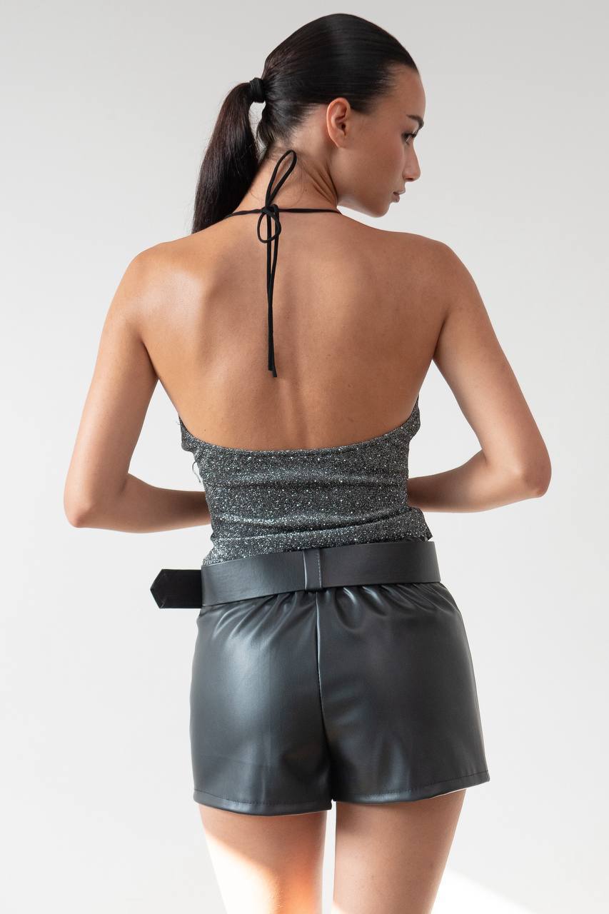 ✨ Top Jersey Brillante Asimétrico · Talla Única (S-M)