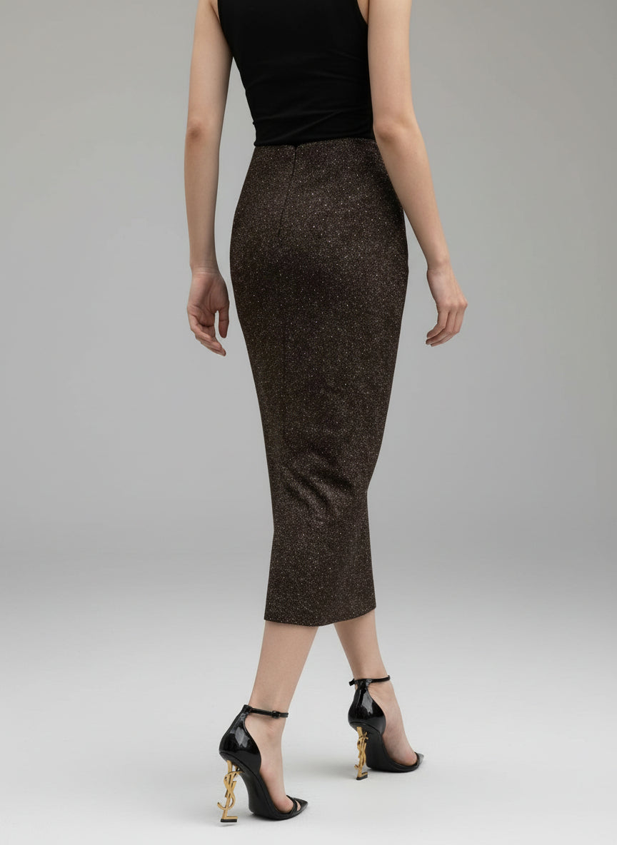 ✨💼 Falda Midi Brilli Hebilla Luxury · Talla Única (S-L)