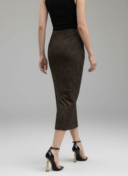 ✨💼 Falda Midi Brilli Hebilla Luxury · Talla Única (S-L)