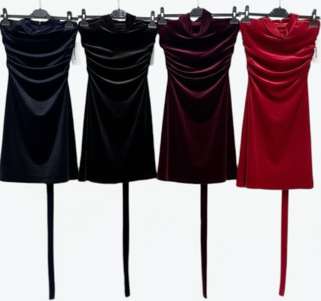 ✨ Vestido Velvet Halter · 4 colores (S-M)