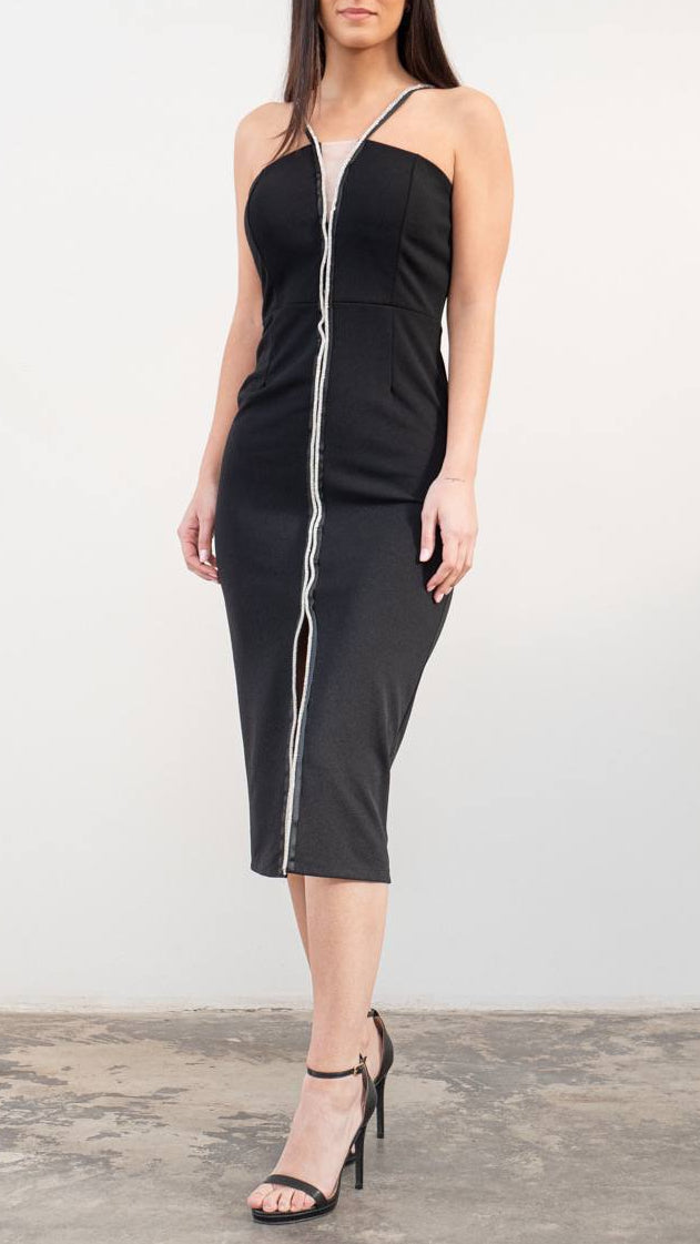 ⭐ Vestido  Line Midi (Rojo • Negro)