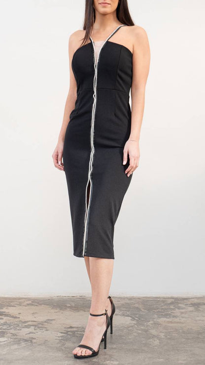 ⭐ Vestido  Line Midi (Rojo • Negro)