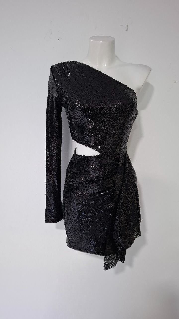 ✨ Vestido Asimétrico Champagne Brillo Total · 3 Colores