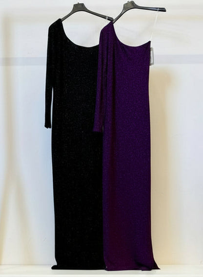 ✨ Vestido “Divina Eclipse” · Negro / Morado ✨