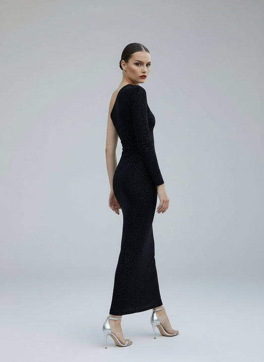 ✨ Vestido “Divina Eclipse” · Negro / Morado ✨