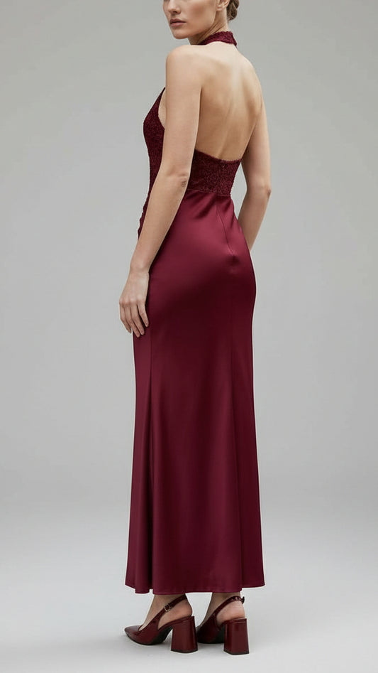 🍷 VESTIDO HALTER ENCANTO OSCURO 🍷