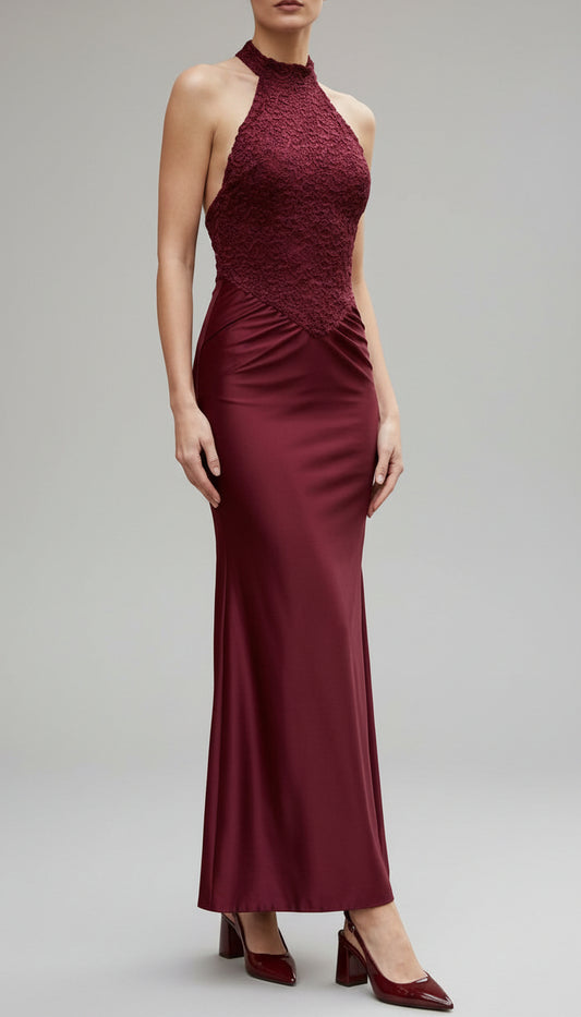 🍷 VESTIDO HALTER ENCANTO OSCURO 🍷