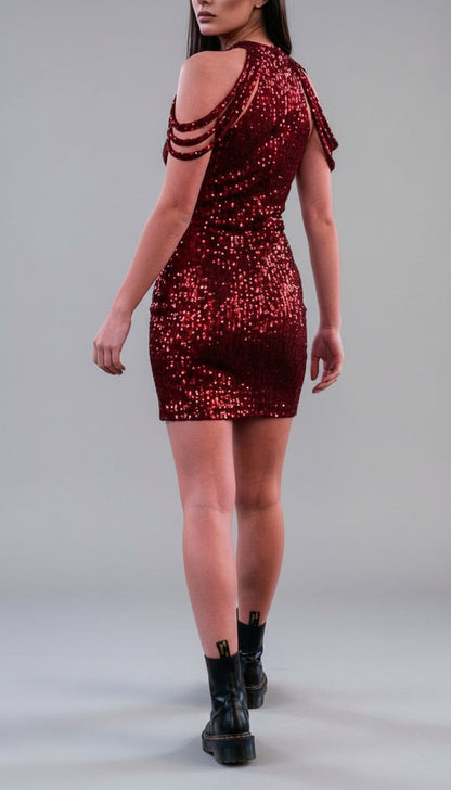 ✨ VESTIDO LENTEJUELA HOMBROS JOYA ✨