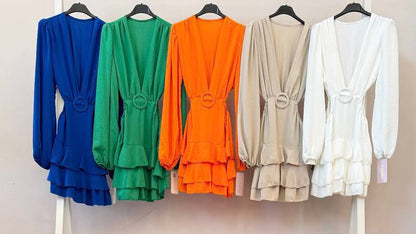 ✨ Vestido Mini Volantes Aro