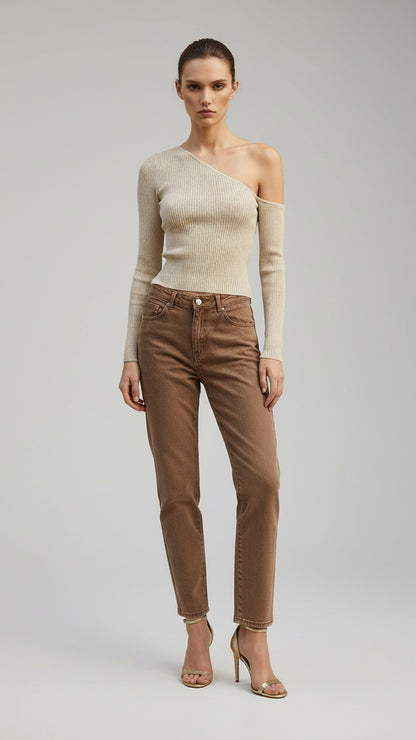 Top One Shoulder Rib  5 colores