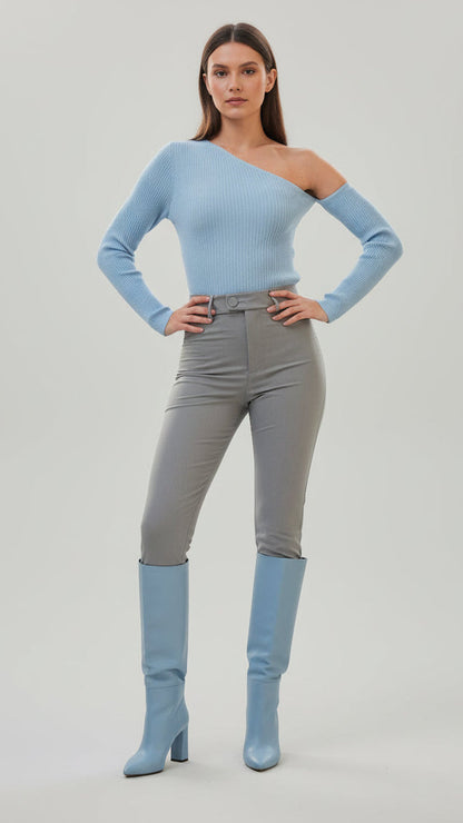Top One Shoulder Rib  5 colores