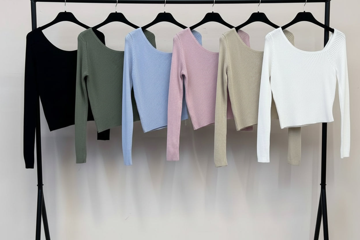 Top One Shoulder Rib  5 colores