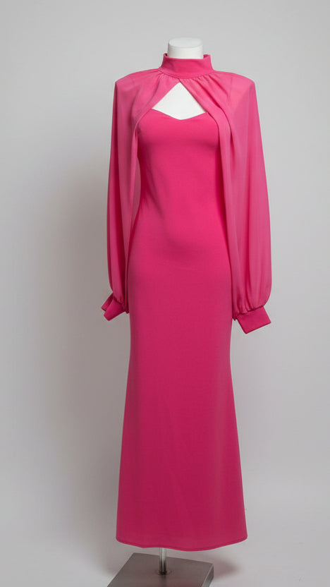 Vestido de 2 Piezas con Torera Fluida · Vestido Largo + Torera · Talla Única